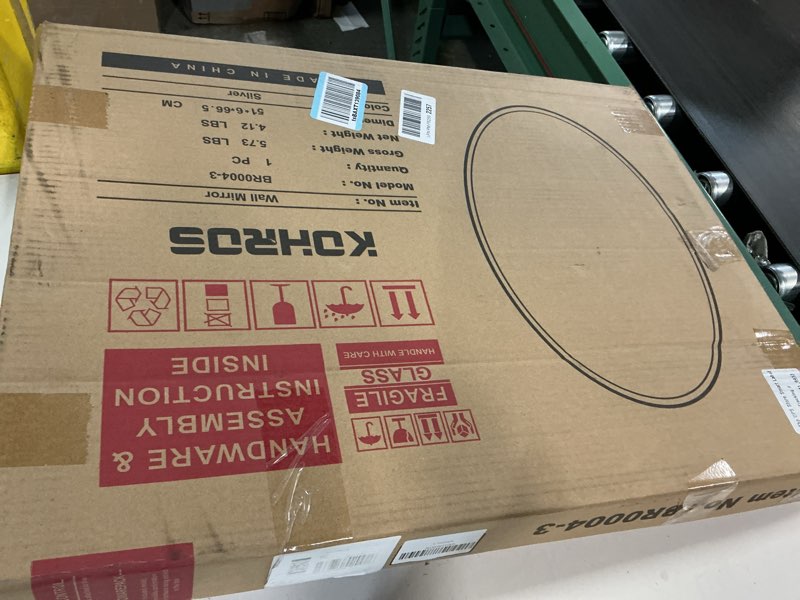Condition photo showing Good Condition for kohros bathroom mirrors for over sink - oval frameless mirror - beveled polished wall mirror for bathroom, vanity, bedroom (18" w x 24" h oval) oval 18"l x 24"w