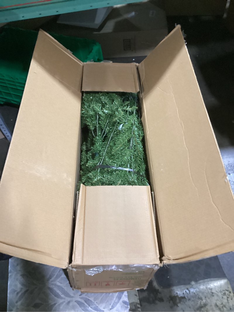Condition photo showing As Is for National Tree Company 6.5 ft Unlit Dunhill Fir Full Artificial Christmas Tree, 1,838 Tips, Includes Stand, Green 6ft 6in Tree