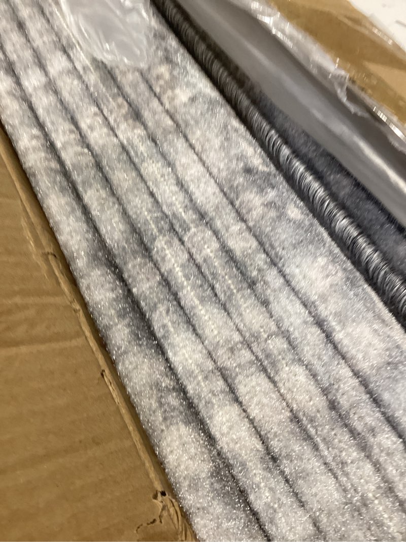 Condition photo showing Good Condition for bullnose stair treads for wooden steps, non slip stair carpet for indoor runner and pets, soft edging staircase protectors reusable, washable, 29.5"x9.5"x1.5" 14pcs, grey 29.5"lx9.5"wx1.5"h 14pcs dark grey 14
