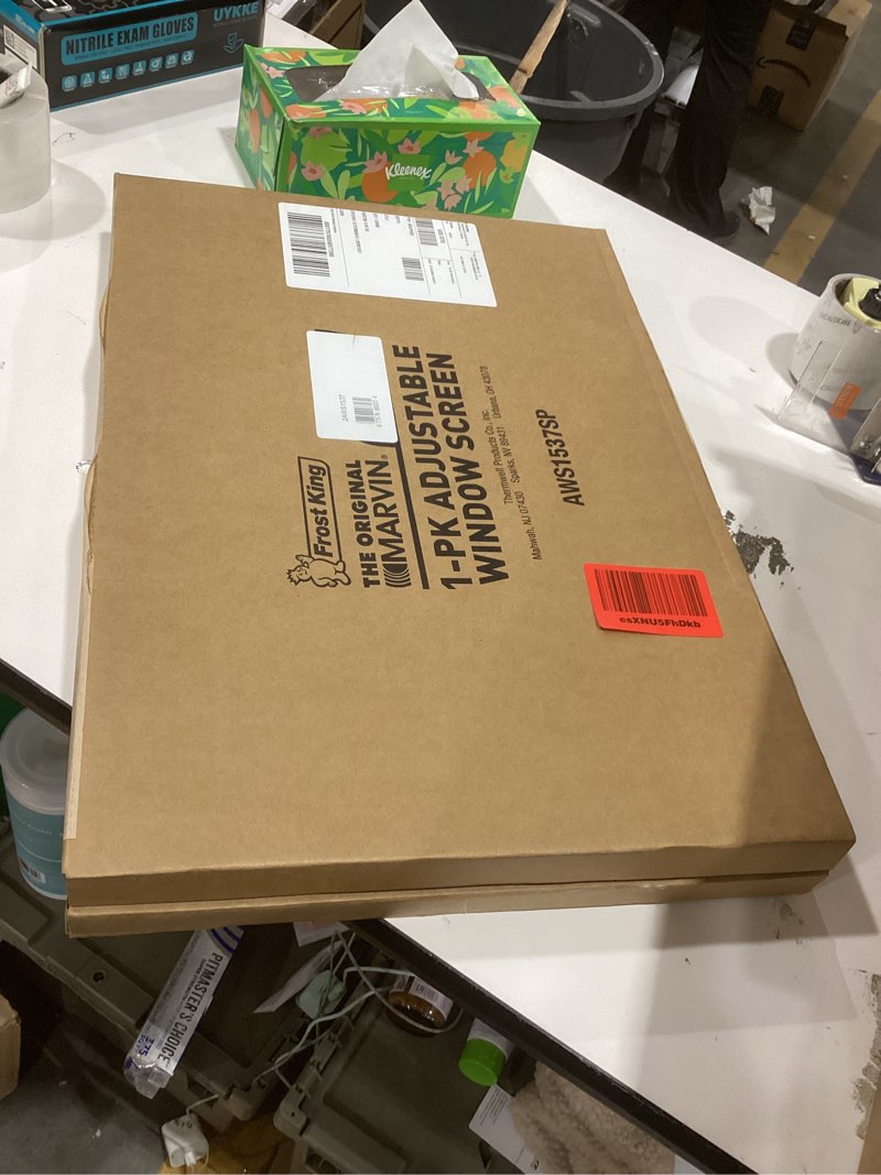 Condition photo showing New/Like New for Frost King 2AWS1537 WB Marvin Adjustable Window Screen, 15in High x Fits 21-37in Wide (2 Pack) 15" High x Fits 21-37" Wide (2 Pack)
