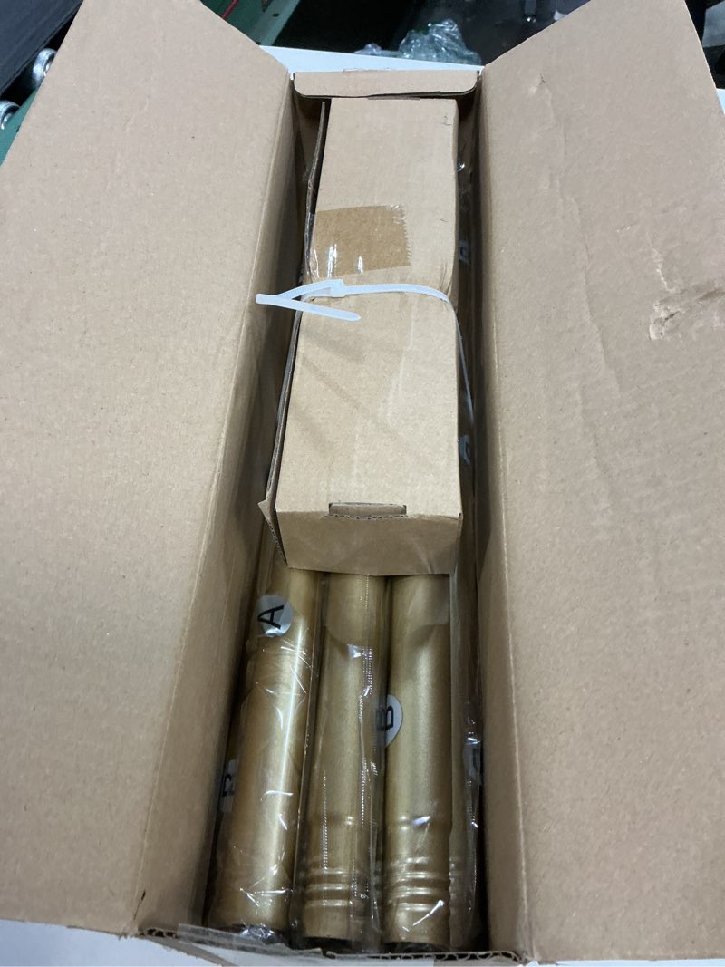 Condition photo showing New/Like New for 2 Pack Curtain Rods for Windows 48 to 84 Inch, Gold 1" Decorative Window Treatment Rods, Adjustable Heavy Duty Modern Drapery Rod, Spliced Metal Curtain Pole with Matte Gold Round Finials Gold 36''-88'' (2 Pack)