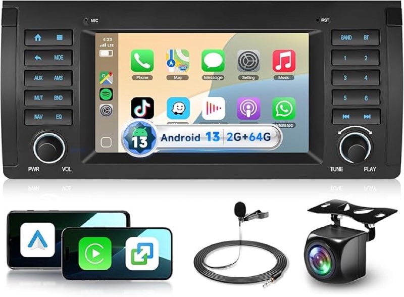 2G+64G 7‘’ Car Stereo for BMW 5 Series E39 1995-2002 E53 2002-2007 Radio,DSP ASP Stereo Android 13 R