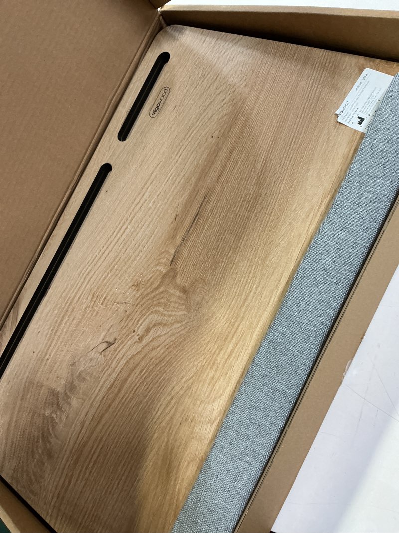 Condition photo showing Good Condition for Portable Laptop Desk – Lapdesk with Cushion, Laptop Stand for Bed, Lap Desk for Laptop and Lap Desk for Bed, Portable Desk for Lap top, Notebook Bed Tray (Oak & Gray)