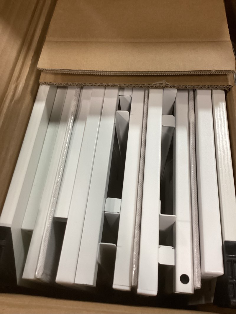 Condition photo showing As Is for Somdot Nightstands Set of 2,Bedside Tables with Charging Station and LED Lights,Night Stand with 3 Fabric Drawers, End Tables with Open Shelf for Bedroom Living Room Entryway Hallway, White Leather 11.8"D x 15.7"W x 28.3"H (3 Drawers) White Leather 2
