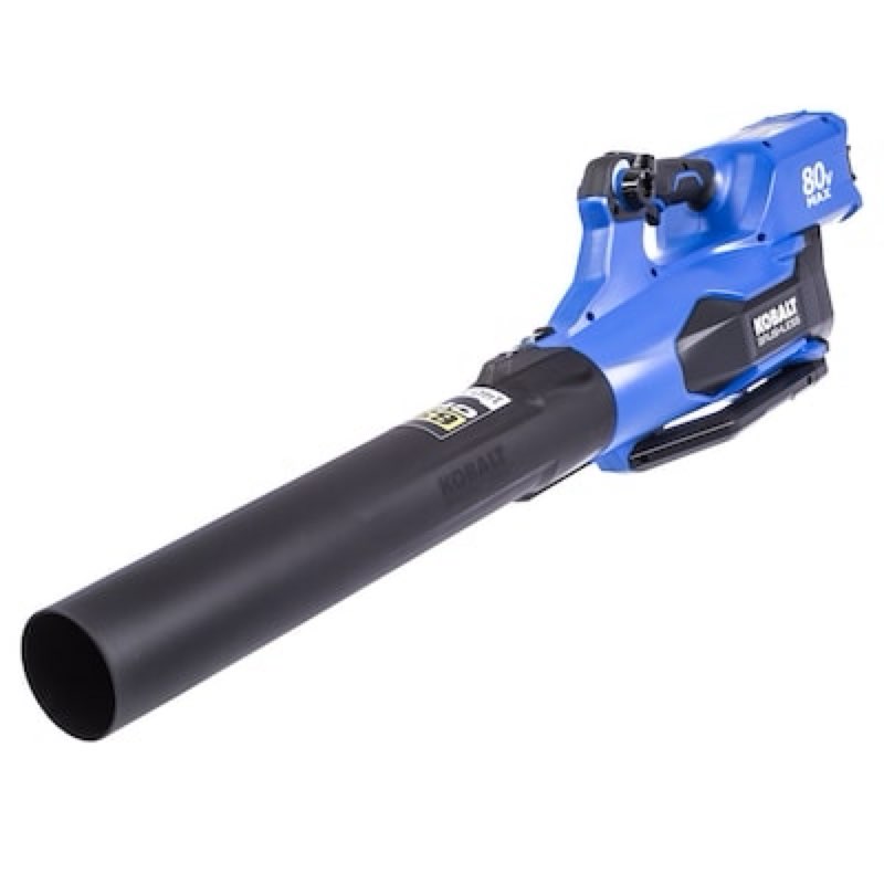 kobalt 80v 630-cfm 140-mph cordless battery handheld leaf blower battery and charger not included