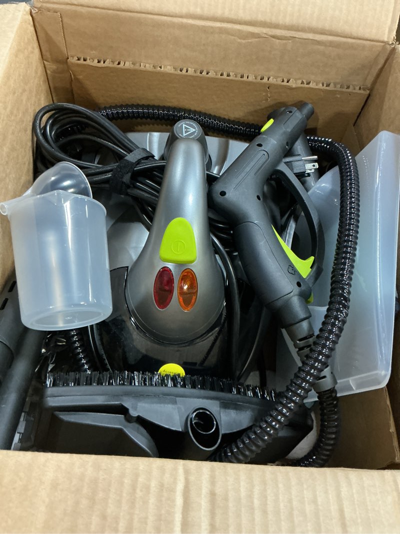 Condition photo showing Good Condition for Heavy-Duty Steam Cleaner - 1500W Multipurpose Handheld Floor Steamer with 22 Accessories 16ft Cord for Home, Car Detailing, Tile, Grout, Carpet, Wallpaper, Upholstery, Window, Deep Cleaning