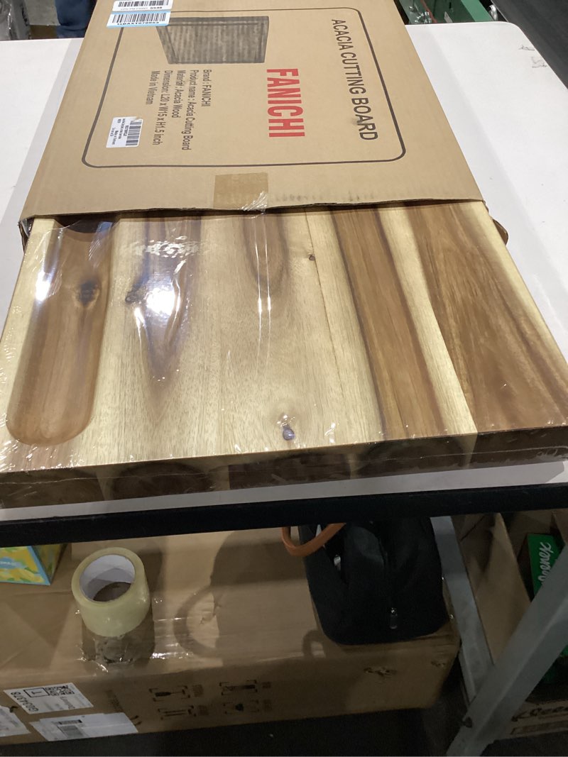 Condition photo showing New/Like New for Sonder Los Angeles, Thick Sustainable Acacia Wood Cutting Board for Kitchen with Juice Groove, Sorting Compartment, Charcuterie 16x12x1.5 in (Gift Box Included) Winsome | Acacia | Edge Grain