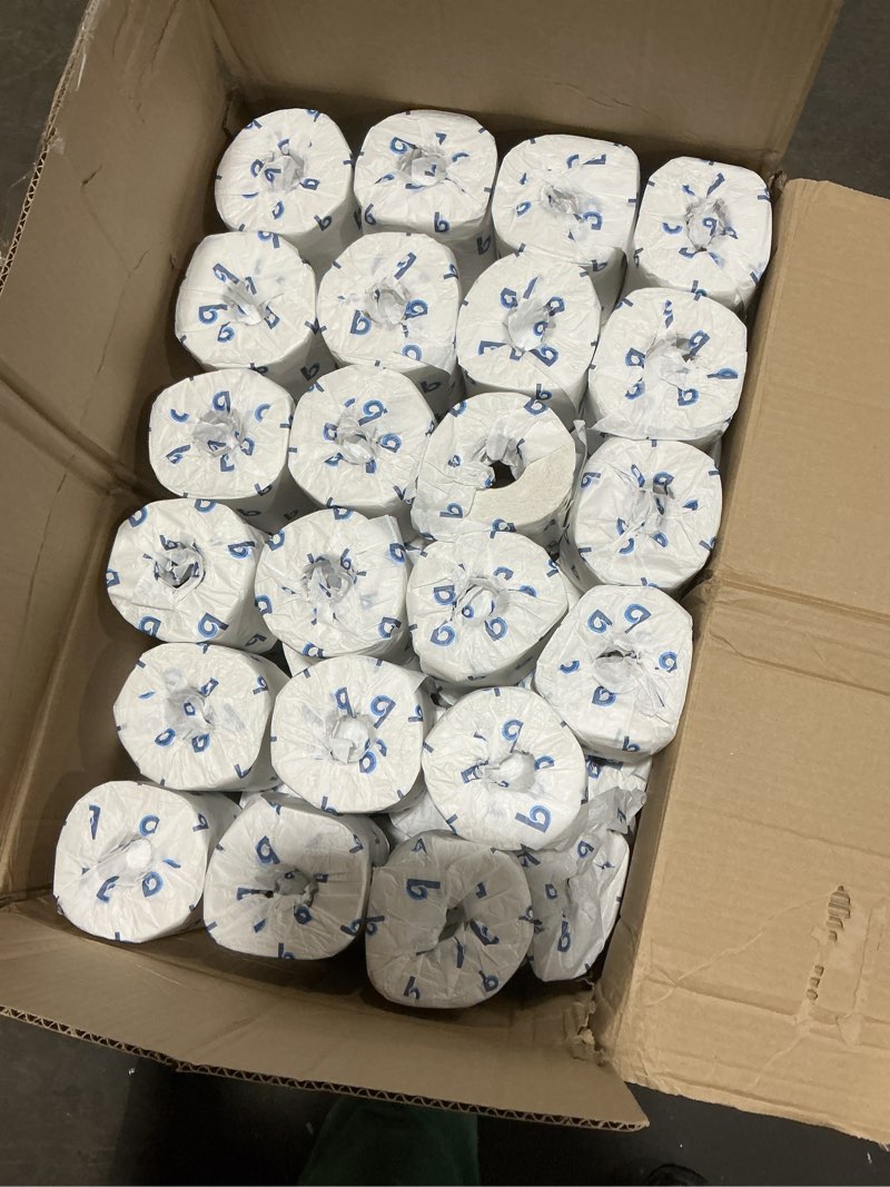 Condition photo showing New/Like New for boardwalk 2-ply bulk toilet paper rolls for professional and commercial use | 125 feet septic safe single roll toilet paper rolls | 500 white 4.5" x 3" sheets per roll | 96 count per box