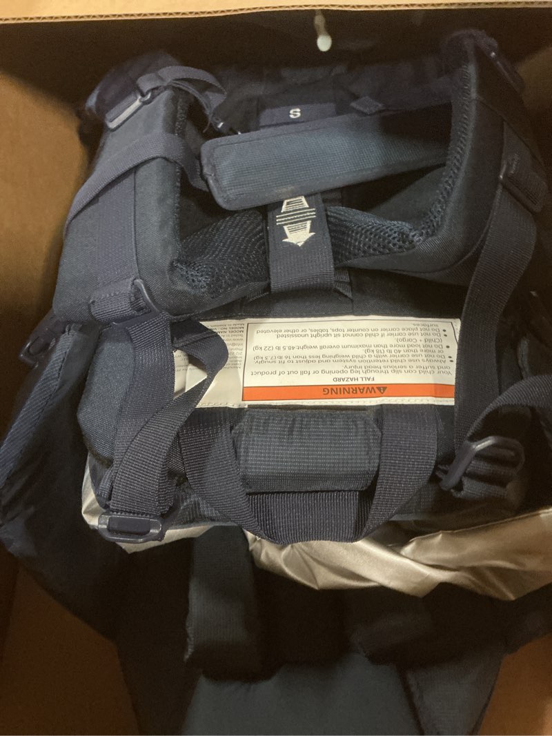 Condition photo showing Good Condition for vandra™ river - scandinavian hiking baby carrier backpack - gravity lock™ hard-shell frame - nest child carrier for toddler & kids - dust bag, alu tag & more included river blue