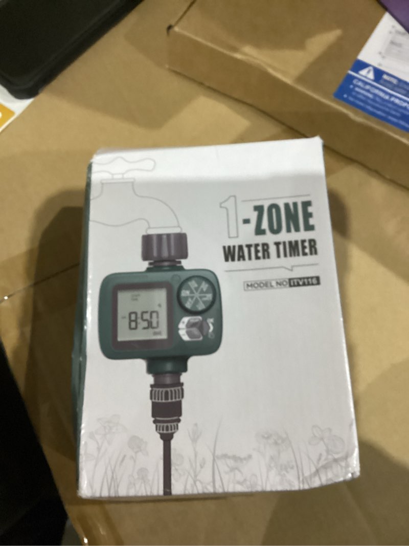 Condition photo showing New/Like New for Sprinkler Timer, Programmable Hose Timer with Rain Delay, Manual and Automatic Watering System, Water Timers for Garden Hose, Waterproof Digital Irrigation for Yard, Lawn, Pool, 1 Outlet