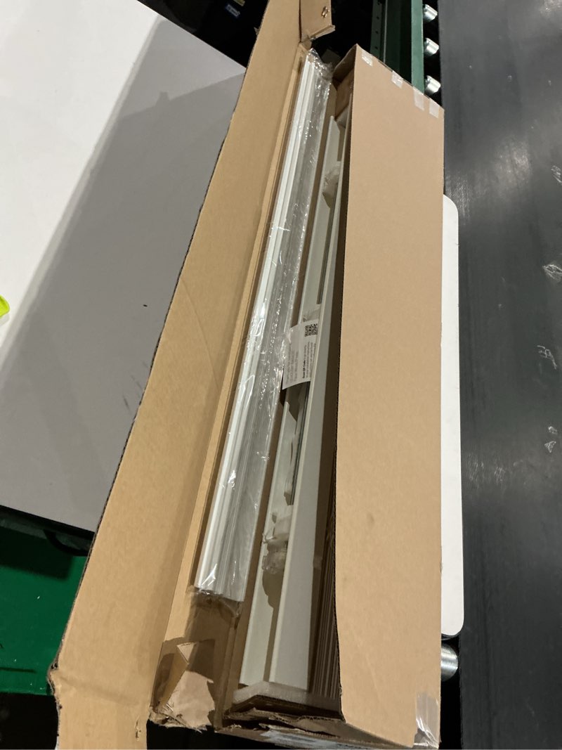 Condition photo showing New/Like New for levolor basics 2” faux wood horizontal blinds for indoor windows, 34” w x 72” h, cordless light filtering window shade, white