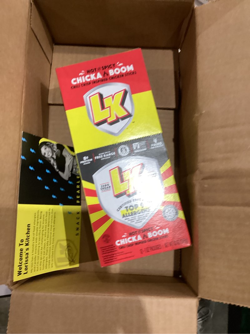 Condition photo showing New/Like New for Lorissa's Kitchen Premium Free Range Chicken Jerky Snack Sticks 12-Pack: Chicka Boom Chicken Flavor, 8g Protein, Certified Free from Top 9 Allergens, Gluten-Free, Non-GMO, Zero Sugar, Keto, Paleo