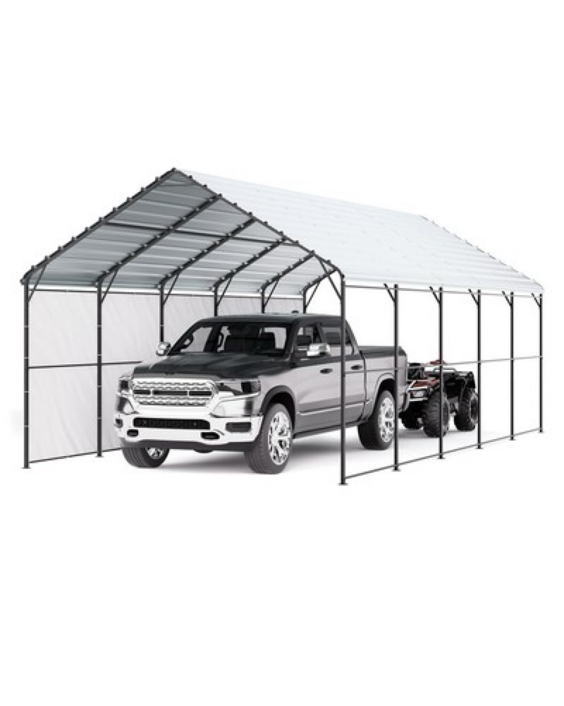 13' x 26' metal carport heavy duty outdoor car shelter garage for boats