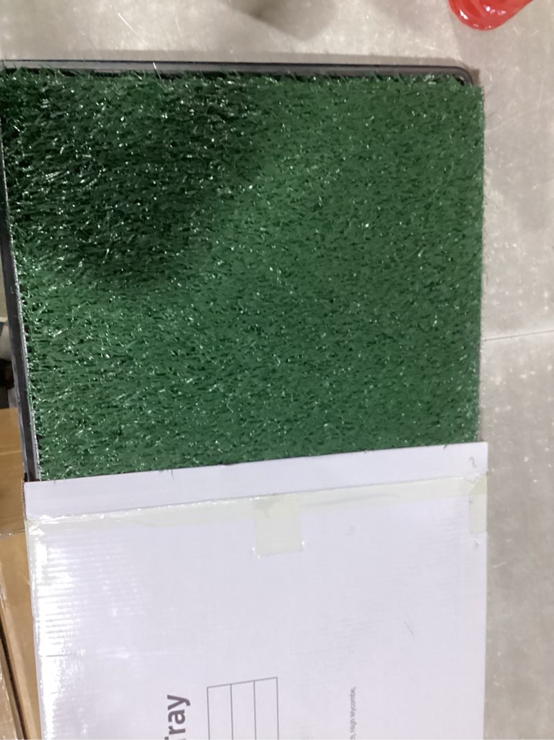 Condition photo showing Good Condition for Dog Grass Pad with Tray, 25"x20" Grass Pad for Dogs Potty with 2pcs Artificial Grass, Indoor Dog Litter Box for Balcony Apartment, Realistic, Washable, Less Odor Medium
