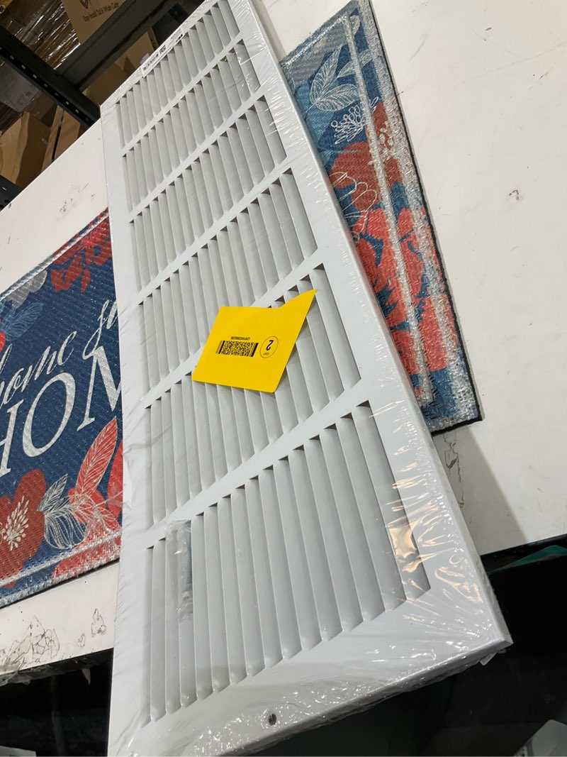 Condition photo showing As Is for reliabilt 30-in x 8-in steel white sidewall/ceiling grille