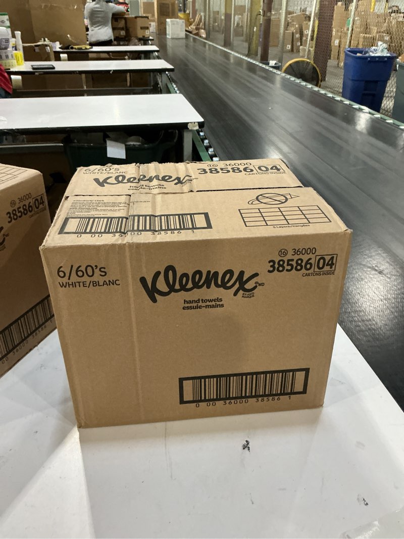 Condition photo showing New/Like New for Kleenex Disposable Paper Hand Towels, 6 Boxes, 60 Tissues per Box (360 Total Tissues), Packaging May Vary 60 Count (Pack of 6) White