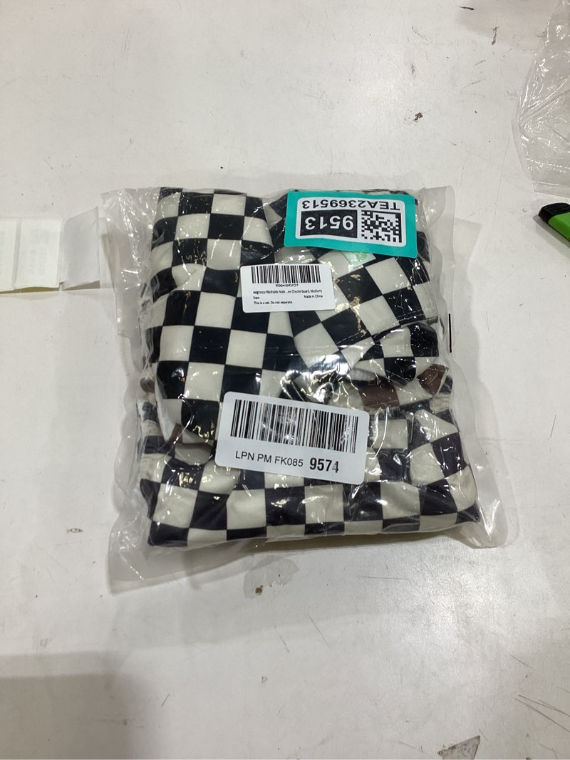 Condition photo showing New/Like New for wegreeco Washable Male Dog Belly Band (Stylish Pattern)- Pack of 3 - Washable Male Dog Belly Wrap, Dog Diapers Male (Black, Grey, Dark Coffee Checkerboard, Medium) Medium Black, Grey, Dark Coffee Checkerboard