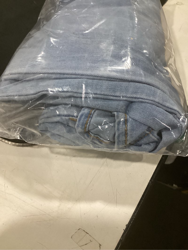 Condition photo showing Good Condition for astylish wide leg jeans for women stretch high wasited baggy trendy denim jean ruffle hem pants 14 iceland blue