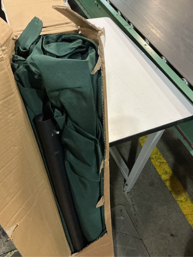 Condition photo showing As Is for mastercanopy valance patio umbrella for outdoor table market (7.5ft, forest green)