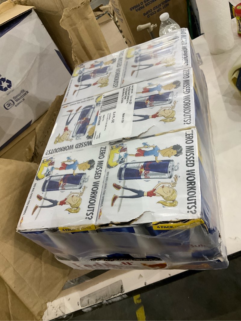 Condition photo showing New/Like New for Red Bull Energy Drink with 80mg Caffeine plus Taurine & B Vitamins, 8.4 Fl Oz, 6 Packs of 4 Cans (Pack of 24) 8.4 Fl Oz, 24pk, (4x6)