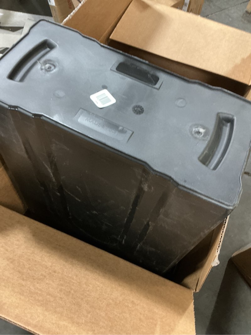 Condition photo showing Good Condition for United Solutions Highboy Waste Container with Swing Lid, 23 Gallon, Space Saving Slim Profile and Easy Bag Removal, Handles for Easy Carrying, Indoor/Outdoor Use, Black, 1-Pack. 1 Pack w/ Lid Black