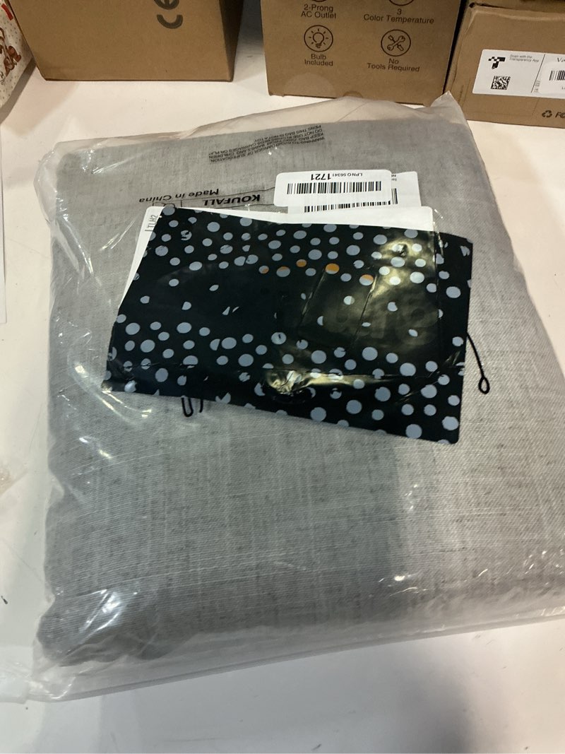 Condition photo showing New/Like New for koufall grey curtains 108 inches long for living room 2 panels set linen hidden tab rod pocket light filtering semi sheer curtain for family room,pale gray,52x108 in length grey 52"w x 108"l (pack of 2)