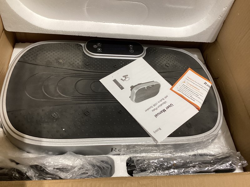 Condition photo showing As Is for Vibration Plate Exercise Machine for Weight Loss and Lymphatic Drainage - 330lbs Capacity Vibrating Platform for Home Gym Workout, Full Body Shaker Pilates Equipment with Loop Bands for Women and Men