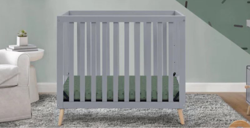 Essex Convertible Mini Baby Crib with 2.75-Inch Mattress, Greenguard Gold Certified