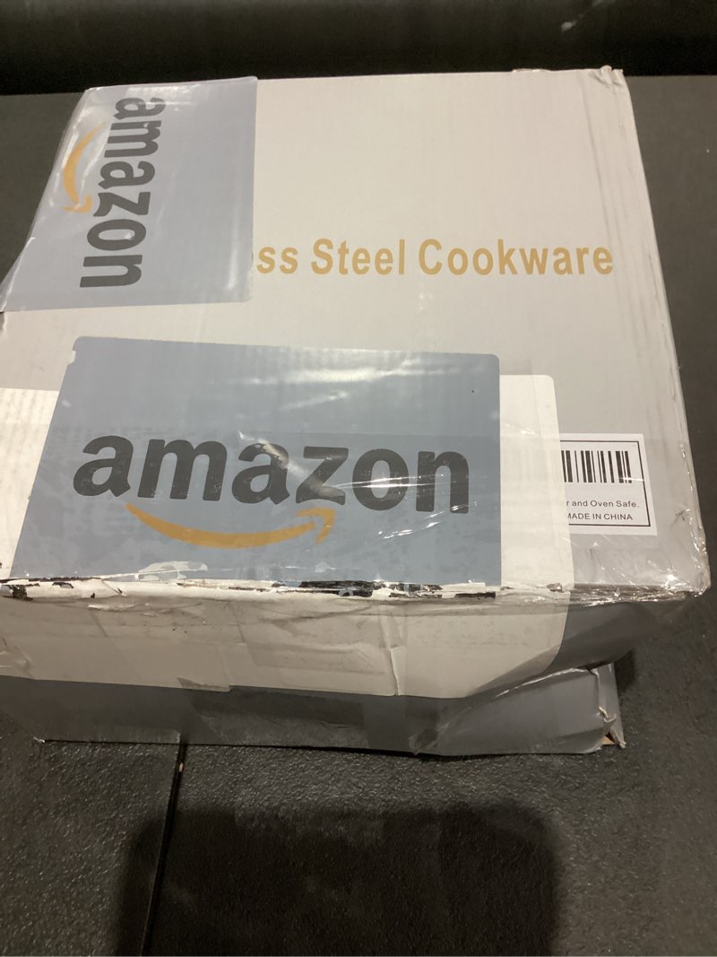 Condition photo showing New/Like New for LOLYKITCH Tri-ply Stainless Steel 5 QT Stock Pot with Steamer,Induction Cooking Pot,Pots and Pans,Heavy Duty,Dishwasher and Oven Safe. 5 quart Stock Pot with Steamer