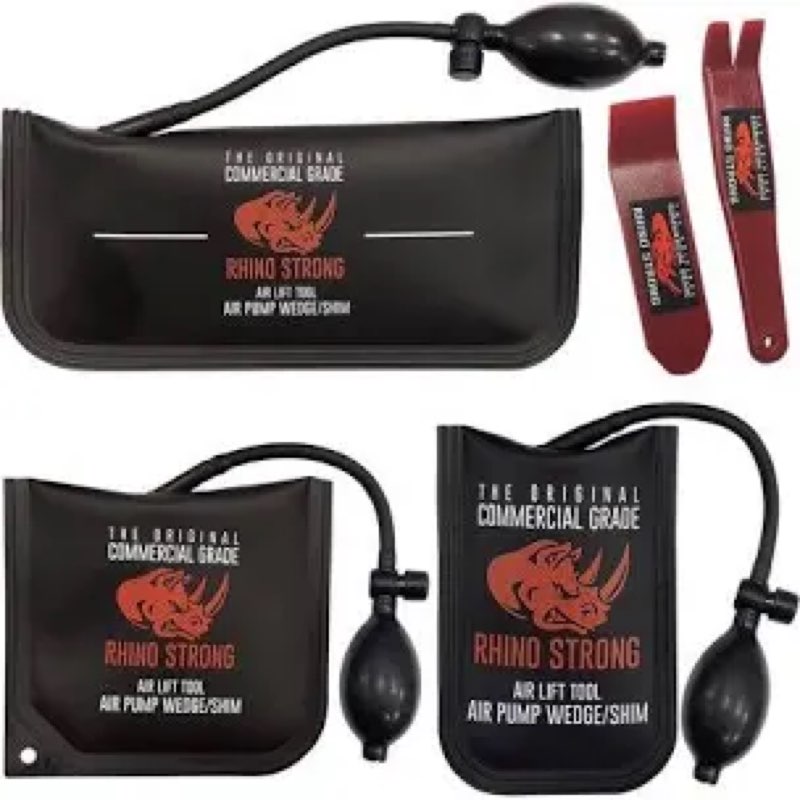 The Original Rhino Strong Commercial Grade Air Wedge Bag 2.0 Pump Professional Leveling Kit & Alignment Tool Shim Bag in the Popular Medium and Large Size (2 Pack).