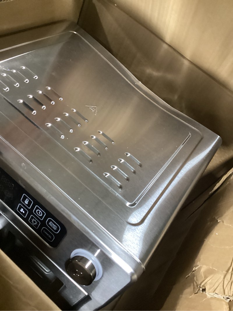Condition photo showing As Is for Dan - Emeril Lagasse Extra Large French Door Air Fryer Toaster Oven Combo, 24 Cooking Functions and Digital Controls, 7 Accessories Included, Stainless Steel Finish, 26QT Capacity