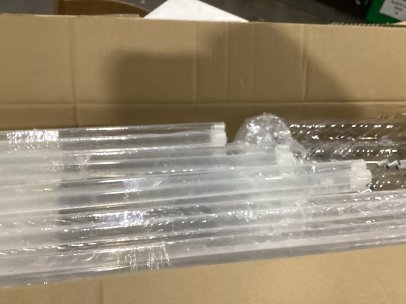 Condition photo showing As Is for tessco for you 4 set 5 arms acrylic candelabra centerpieces 46.4'' tall clear candle holders wedding table centerpiece floor candle stand with acrylic shade fit 0.8'' led candles for home party