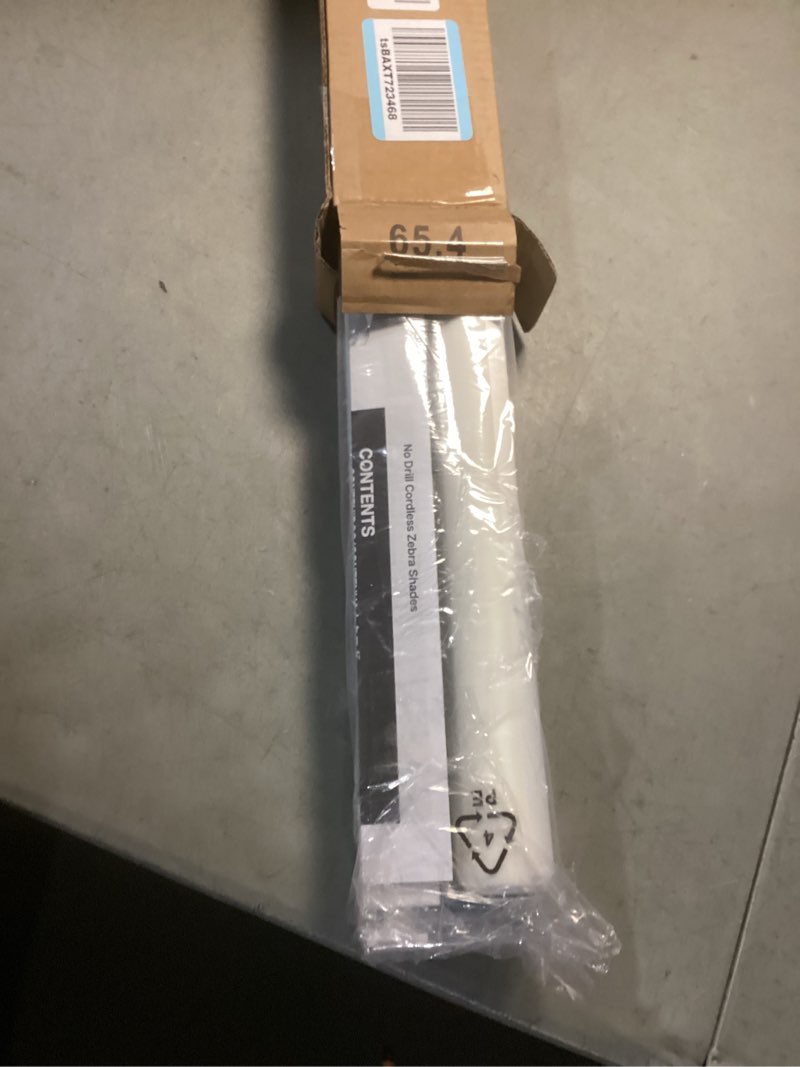 Condition photo showing Good Condition for lazblinds no-drill cordless zebra blinds - dual layer light filtering & room darkening, free-stop lift, easy install, day & night privacy with valance for window 26" w x 72" h, white 26"w x 72"h white