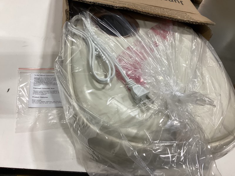 Condition photo showing New/Like New for foot spa bath massager with heat bubble?heating foot soaking tub for collapsible foot bath bucket with bubbles, remote control?red light, pumice stone, and shiatsu rollers for gift cream white