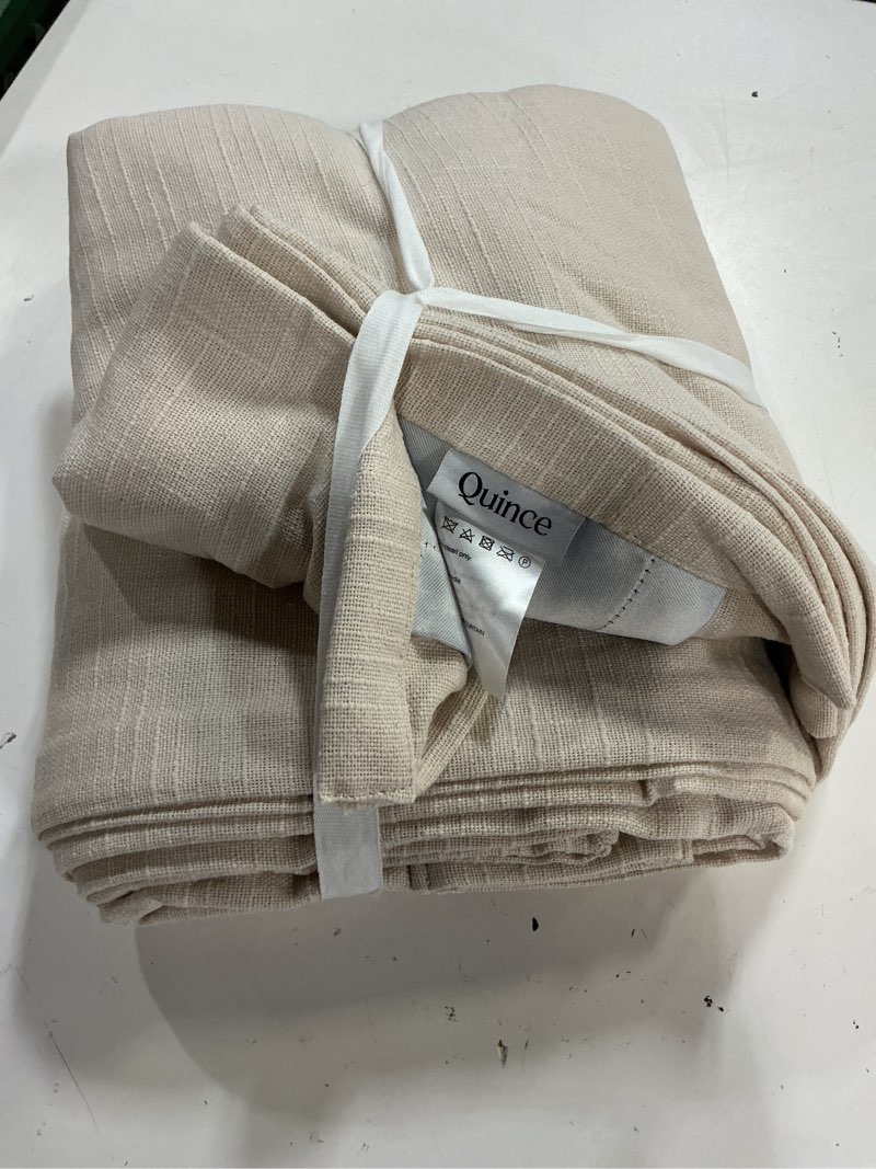 Condition photo showing New/Like New for quince cotton slub room darkening curtain - single panel 48”x84” natural 
