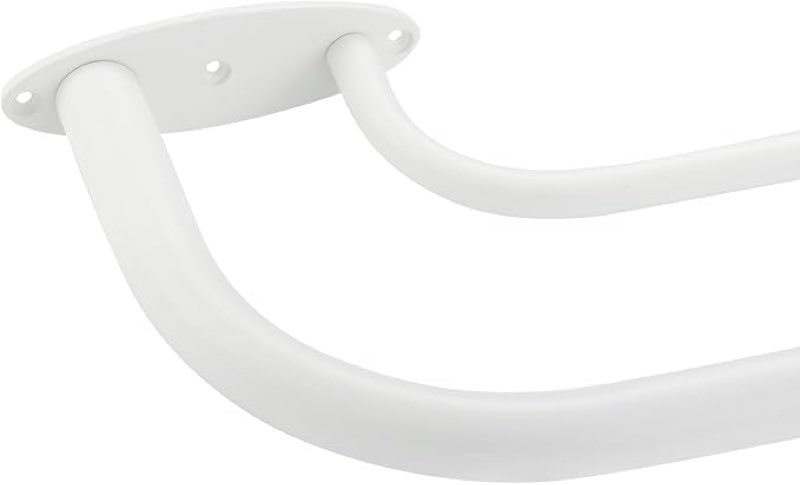 Room Darkening Wrap Around Double Curtain Rod Set,Extendable Metal Rod Set 1 Inches Front Rod and 5/8 Inches for Window 84-120",Matte White