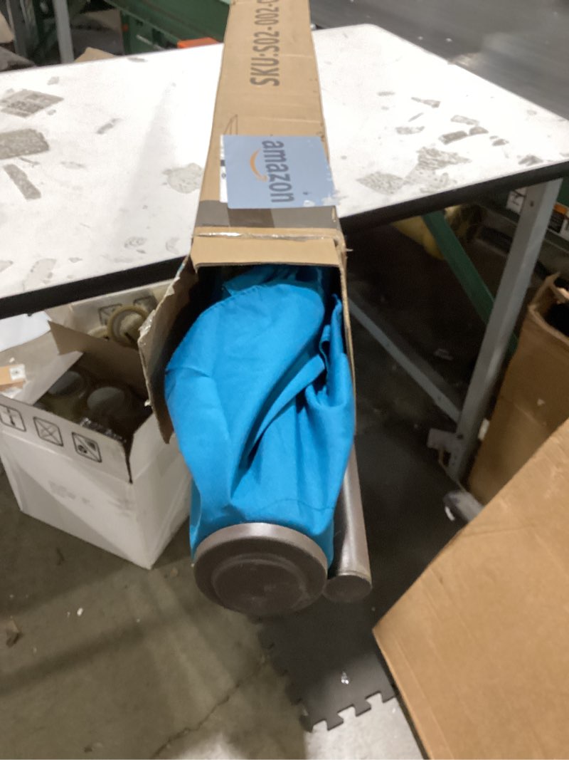 Condition photo showing Good Condition for 6.5' x 10' rectangular patio umbrella large outdoor market umbrella w/uv protection, push button tilt and crank lift, rectangle table umbrella for garden, deck, pool, patio, lake blue