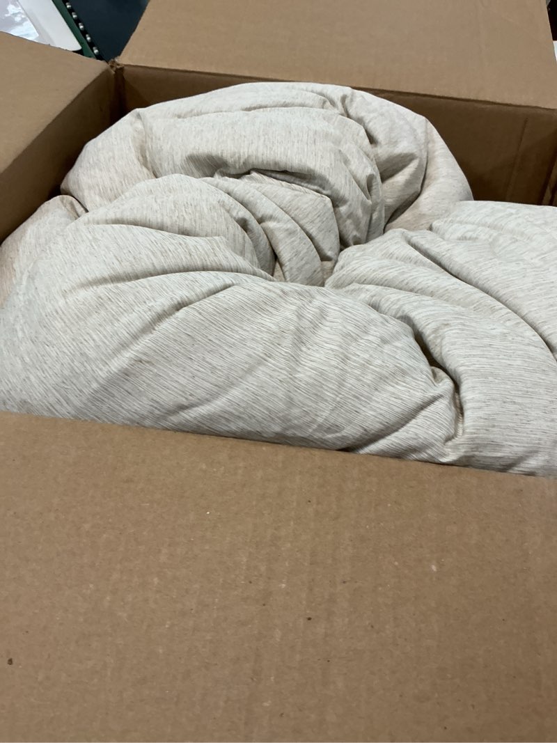 Condition photo showing As Is for monbix king size comforter set, oatmeal cationic dyeing bed set reversible, king size comforter set 7 pieces bed in a bag with comforter, sheets, pillowcases & shams oatmeal beige 7piece-king(102”x90'')