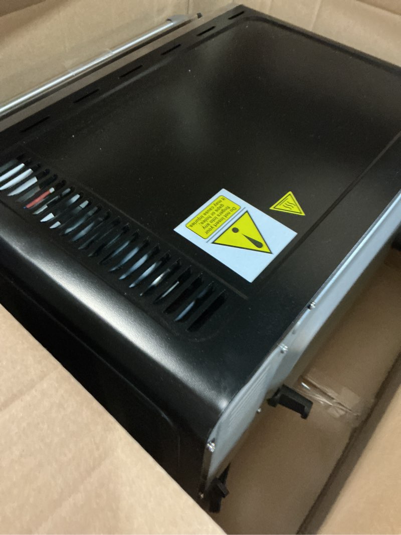 Condition photo showing As Is for TOSHIBA ChefFry Air Fryer Toaster Oven Combo, 26.4 QT Large Capacity, 12-in-1 Countertop Toaster Oven, Stainless Steel