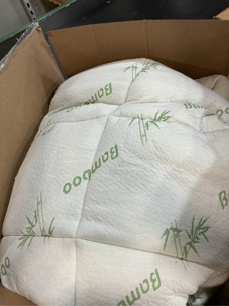 Condition photo showing Good Condition for Ultra Soft King Size Mattress Topper - Viscose Made from Bamboo Pillow Top Mattress Pad for Back Pain Relief - Naturally Cooling for Hot Sleepers, Green Green King