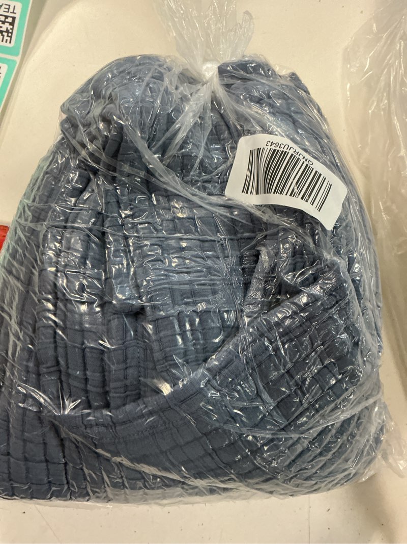 Condition photo showing Good Condition for organic ribbed cotton coverlet set, king/cal king, mineral