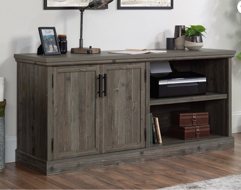 office storage credenza in pebble pine