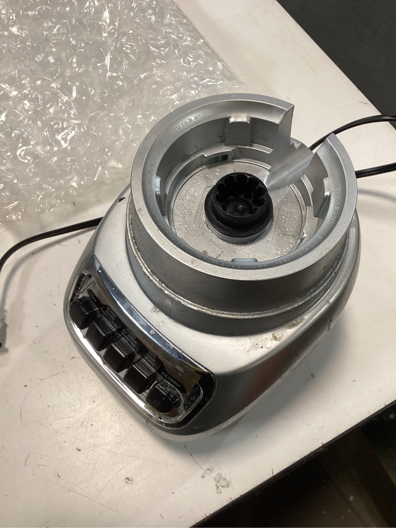 Condition photo showing As Is for BLACK+DECKER PowerCrush Multi-Function Blender with 6-Cup Glass Jar, 4 Speed Settings, Silver Countertop Blenders