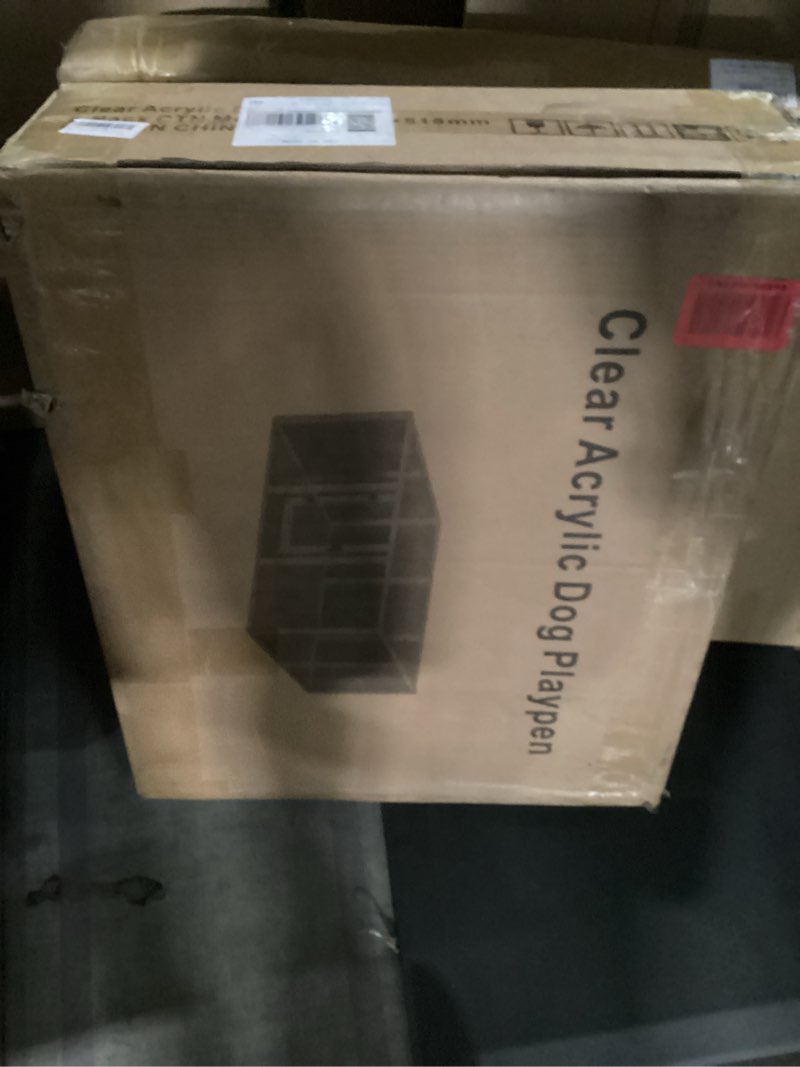 Condition photo showing Good Condition for clear acrylic dog play pen indoor - 39 inch 8-panel pet enclosure for small dogs & cats, outdoor use with door, easy assemble & cleaning