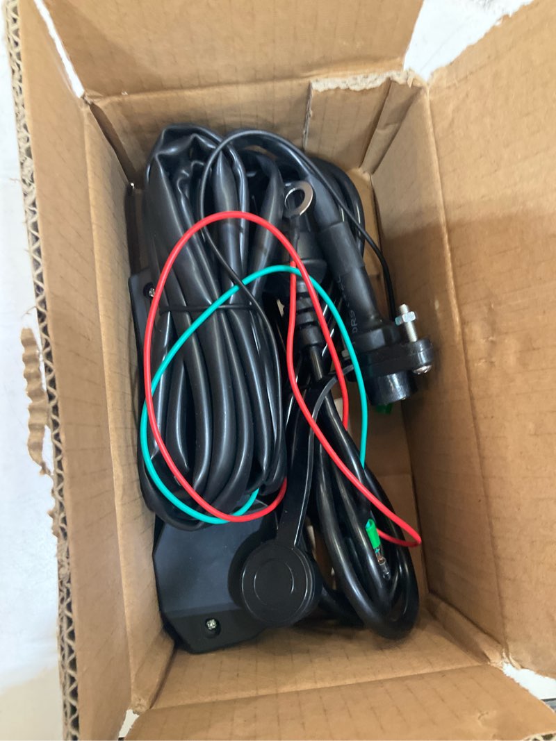 Condition photo showing As Is for winch controller,3 prong winch remote controller hand held, 12v manual winch control handle, plastic atv winch controller with female plug and 9ft cable for atv utv