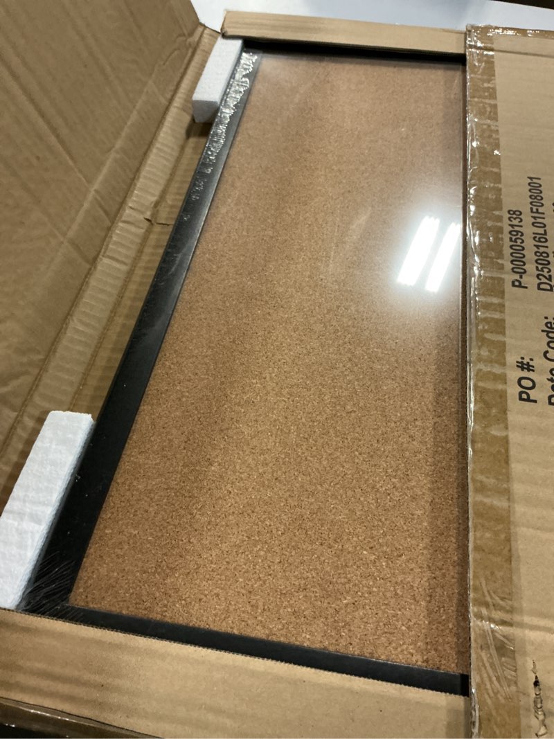 Condition photo showing New/Like New for U Brands Cork Bulletin Board, 17" x 23", Black Wood Frame 17" x 23" Black