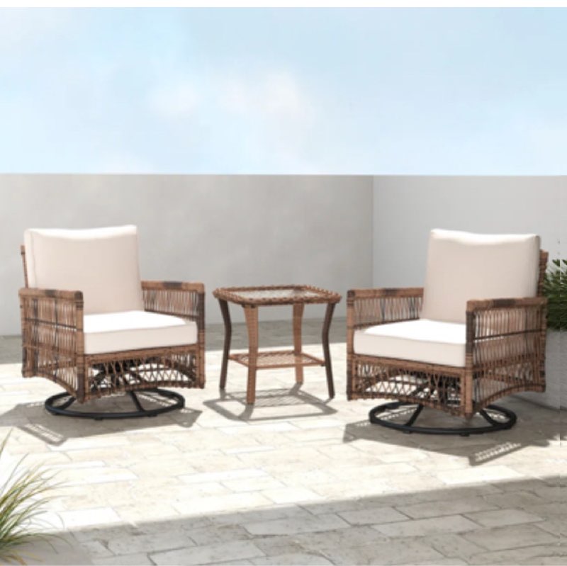 Vivek 3 Piece Rattan Seating Group with Cushions