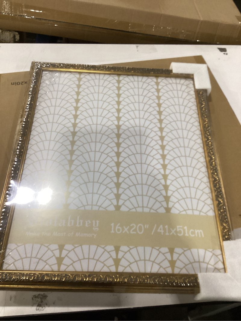 Condition photo showing New/Like New for VIOLABBEY 16x20 Gold Frame, Vintage Poster Picture Photo Frames Ornate without Mat for Wall Hanging