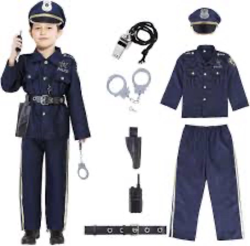 Twister.CK Police Costume for kids, Halloween Police Officer Costume and Role Play Kit for Boys Girl