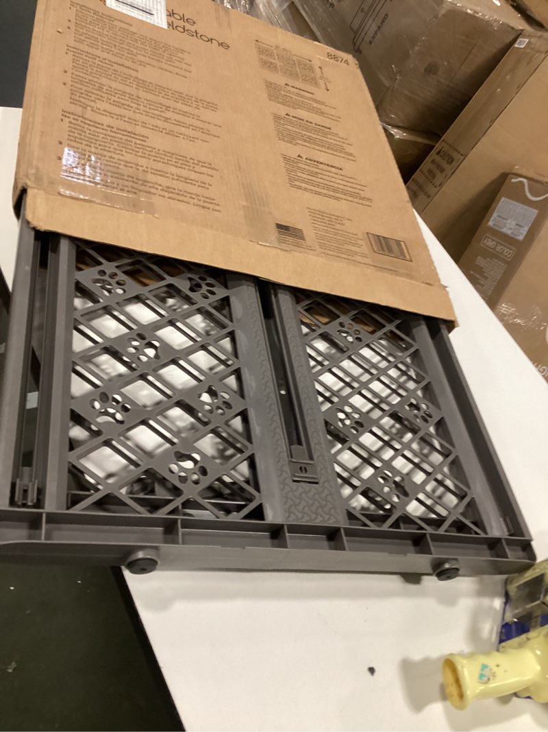 Condition photo showing Good Condition for MYPET North States Paws Portable Pet Gate: 26-40\" Wide. Pressure Mount. No Tools Needed. Made in USA, 23\" Tall, Expandable, Durable Dog Gates for Doorways, Fieldstone Gray